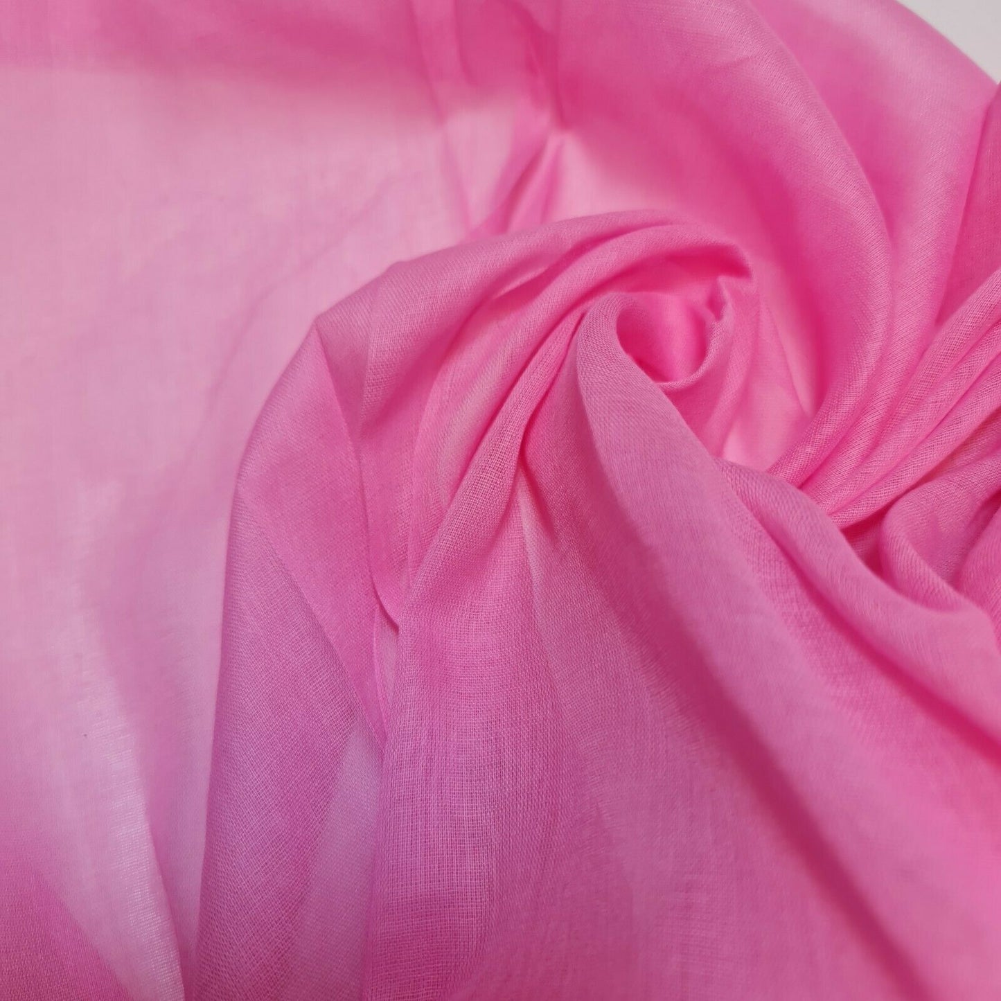Pink 100% Cotton Muslin Fabric Sheer Gauze Plain Weave 44” Wide Dress Lining, Crafts Costume Material By The Meter