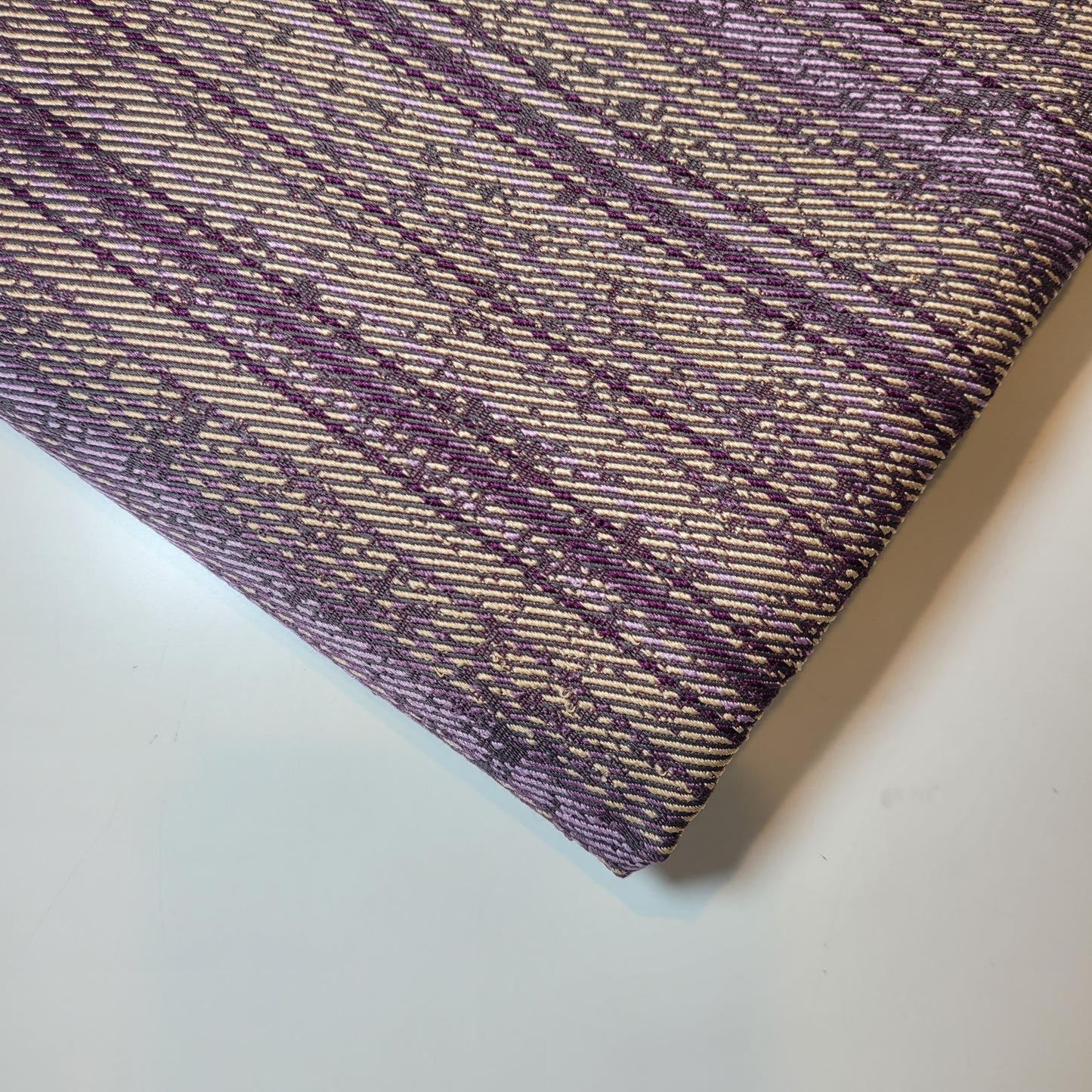 Peach Lilac Tweed Stripe Fabric Medium Weight Curtain Soft Furnishing Fabric 58" By Meter