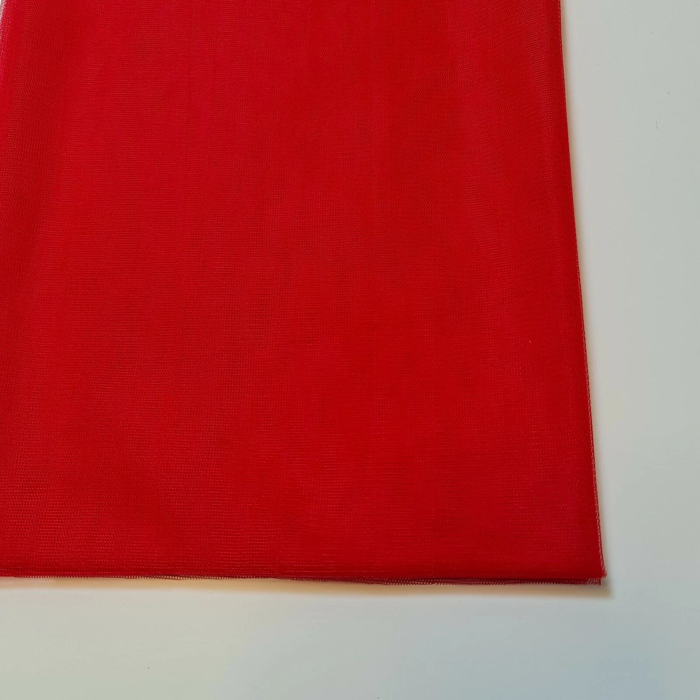 Red Plain Power Mesh 4 Way Stretch Net Fabric Dress Craft Costume Material 58" By The Meter
