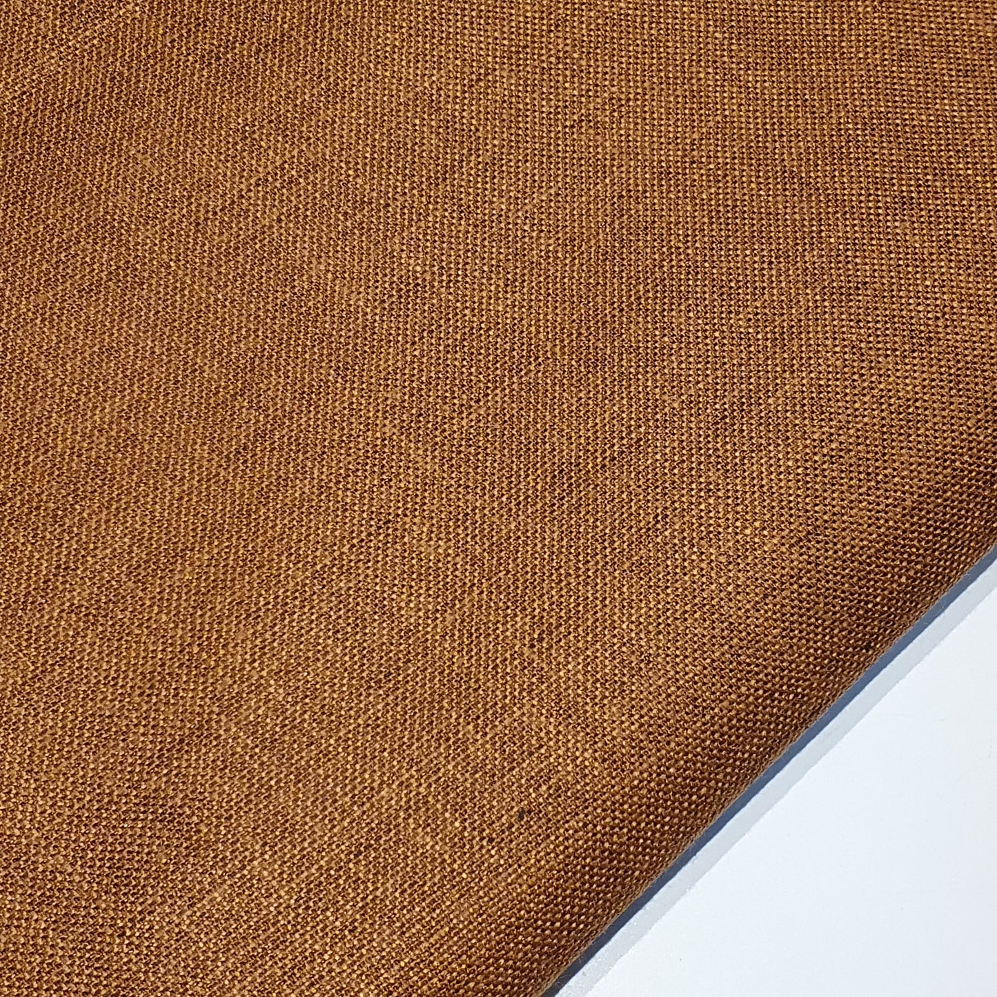 Rostfarbener, schlichter 100 % Baumwoll-Leinenstoff, Bastel-, Kleider- und Quiltmaterial, 147,3 cm, Meterware