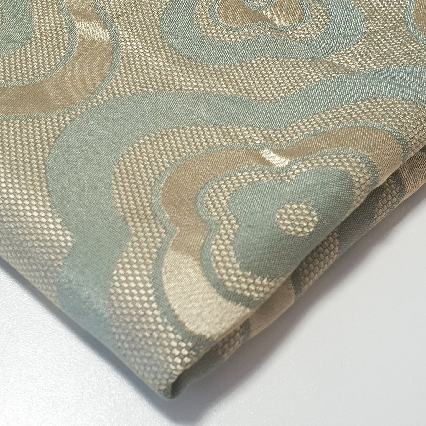 Luxuriöser Satin-Jacquard-Polsterstoff mit Blumenmuster – 58" für Vorhänge und Schneiderei (Salbeigrün mit Blumenmuster)