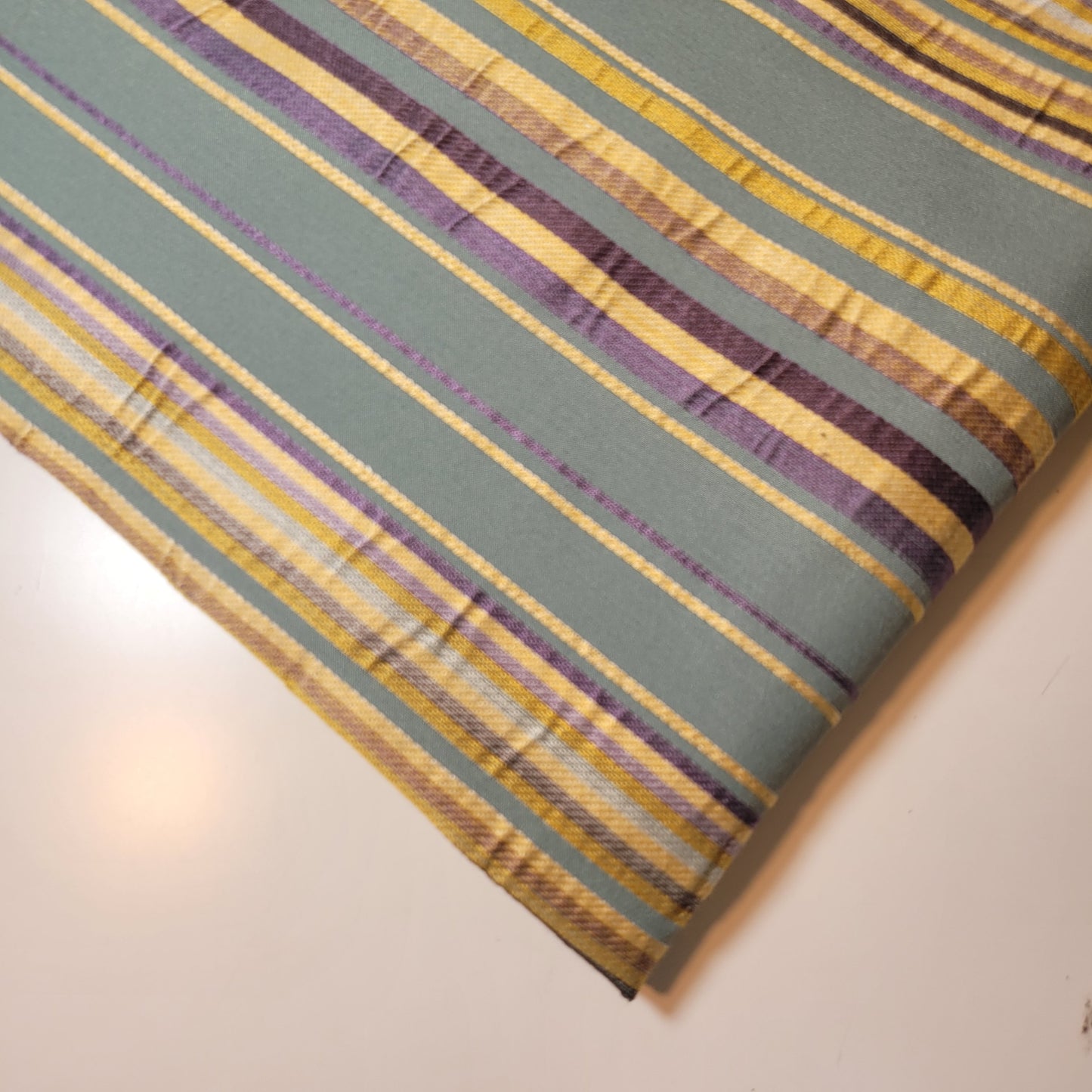 Sage Cameo Stripe Jacquard Fabric Medium Weight Curtain Soft Furnishing Fabric 58" By Meter