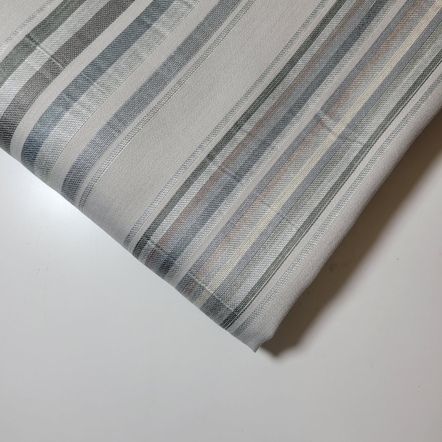 Sage Cameo Stripe Jacquard Fabric Medium Weight Curtain Soft Furnishing Fabric 58" By Meter