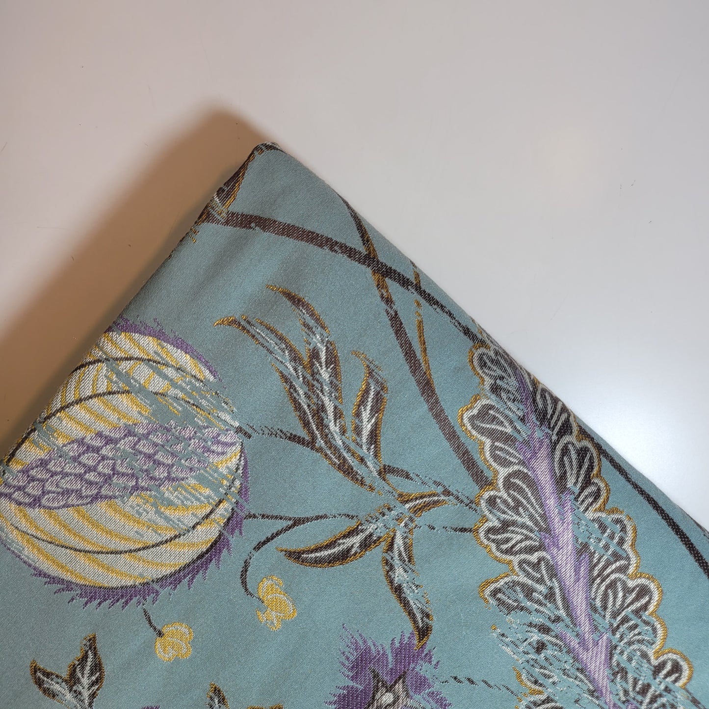 Sage Floral Bloom Brocade Material Curtain Soft Furnishing Fabric 58" By The Meter