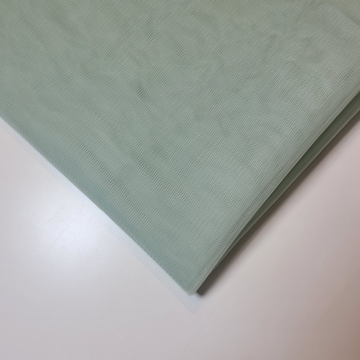 Salbeigrüner, hochwertiger, weicher, schlichter, durchsichtiger Tüllnetzstoff, Tutu, Feenschleier, Brautschleier, 147,3 cm, Meterware