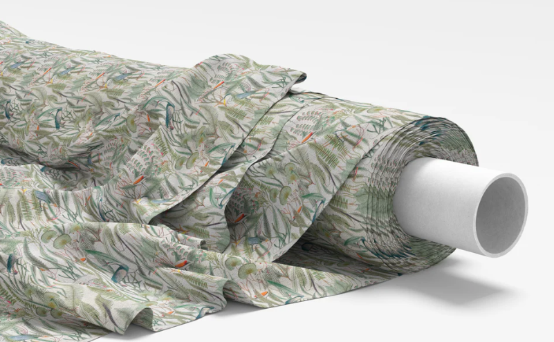 Taiga Print Linen Look Material Heavyweight Upholstery Curtains Blind Fabric 55" Wide By The Meter