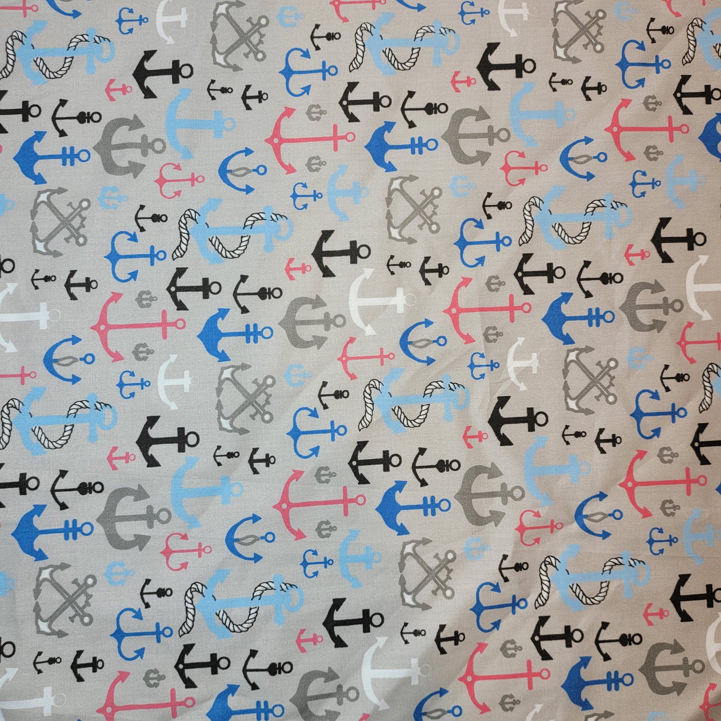 Silber nautisch 100 % Baumwolle Bio Handwerk Kleid Quilten Stoff 44" pro Meter