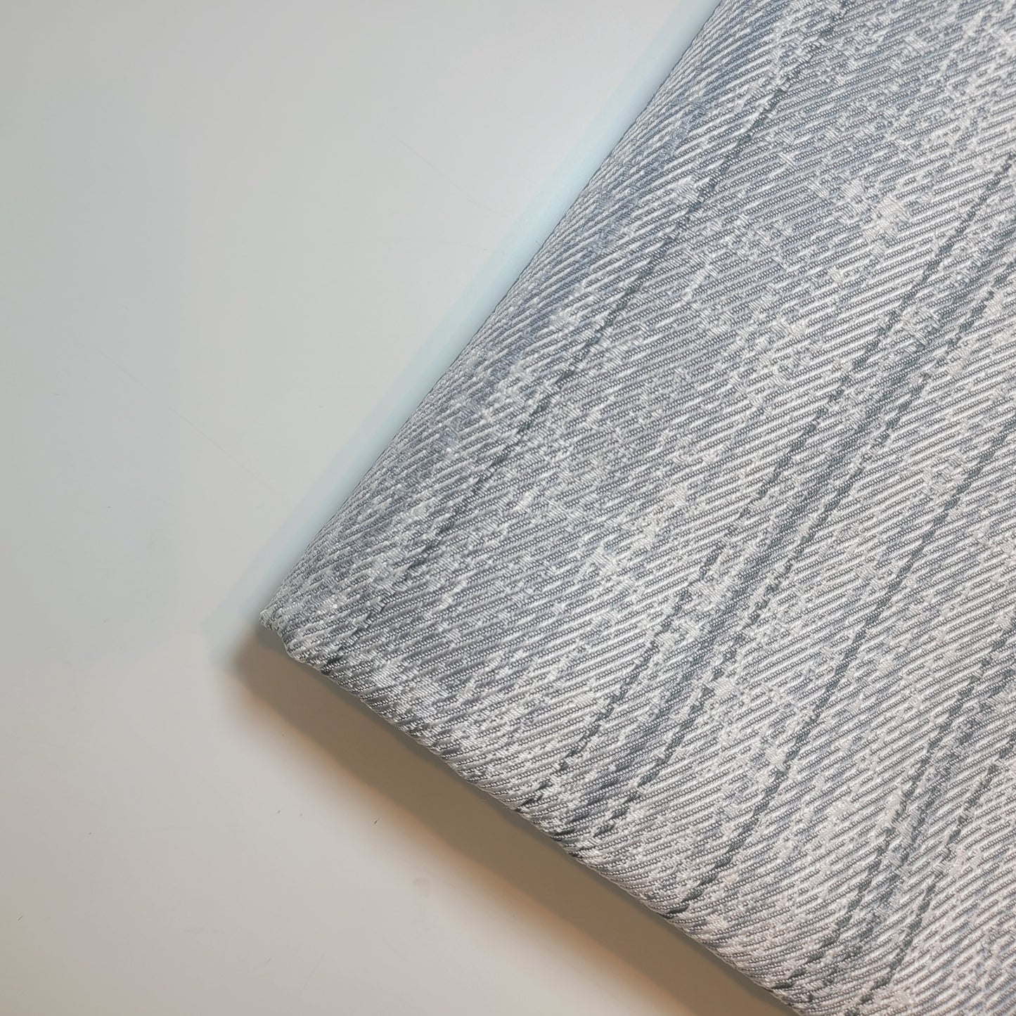 Silver Grey Tweed Stripe Fabric Medium Weight Curtain Soft Furnishing Fabric 58" By Meter
