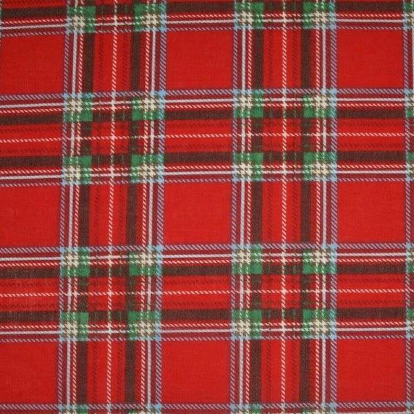Red Tartan Check Plaid Viscose Fabric 58" Wide – By the Meter, Dress, Craft & Costume Material