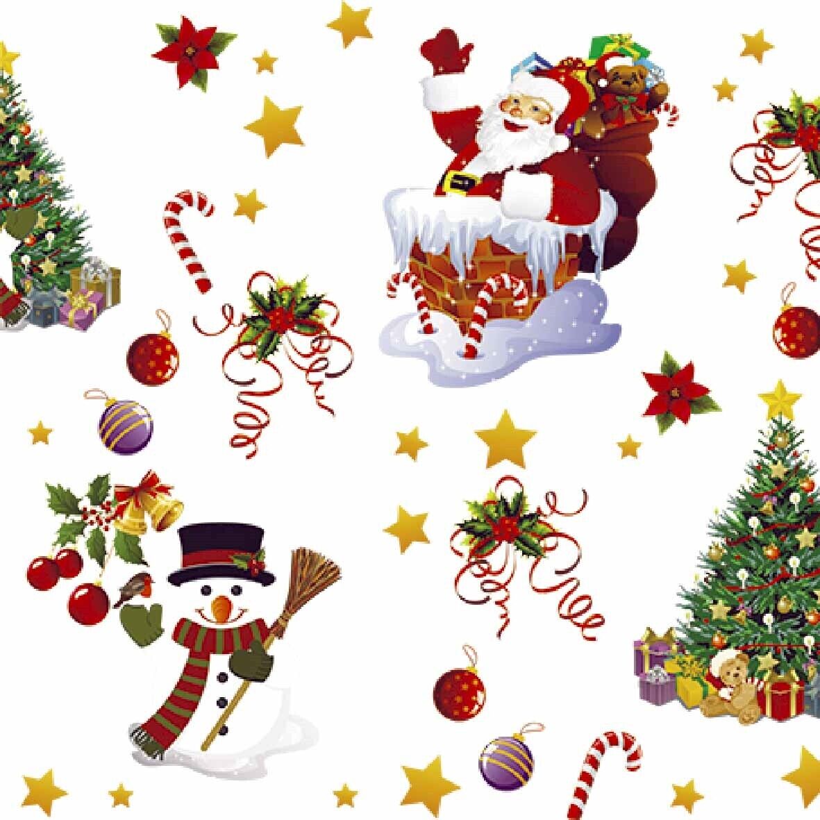 White Christmas Snowman PVC Vinyl Tablecloth Fabric – 58" Wide, Waterproof, Easy-Clean Party / Event Material By The Meter