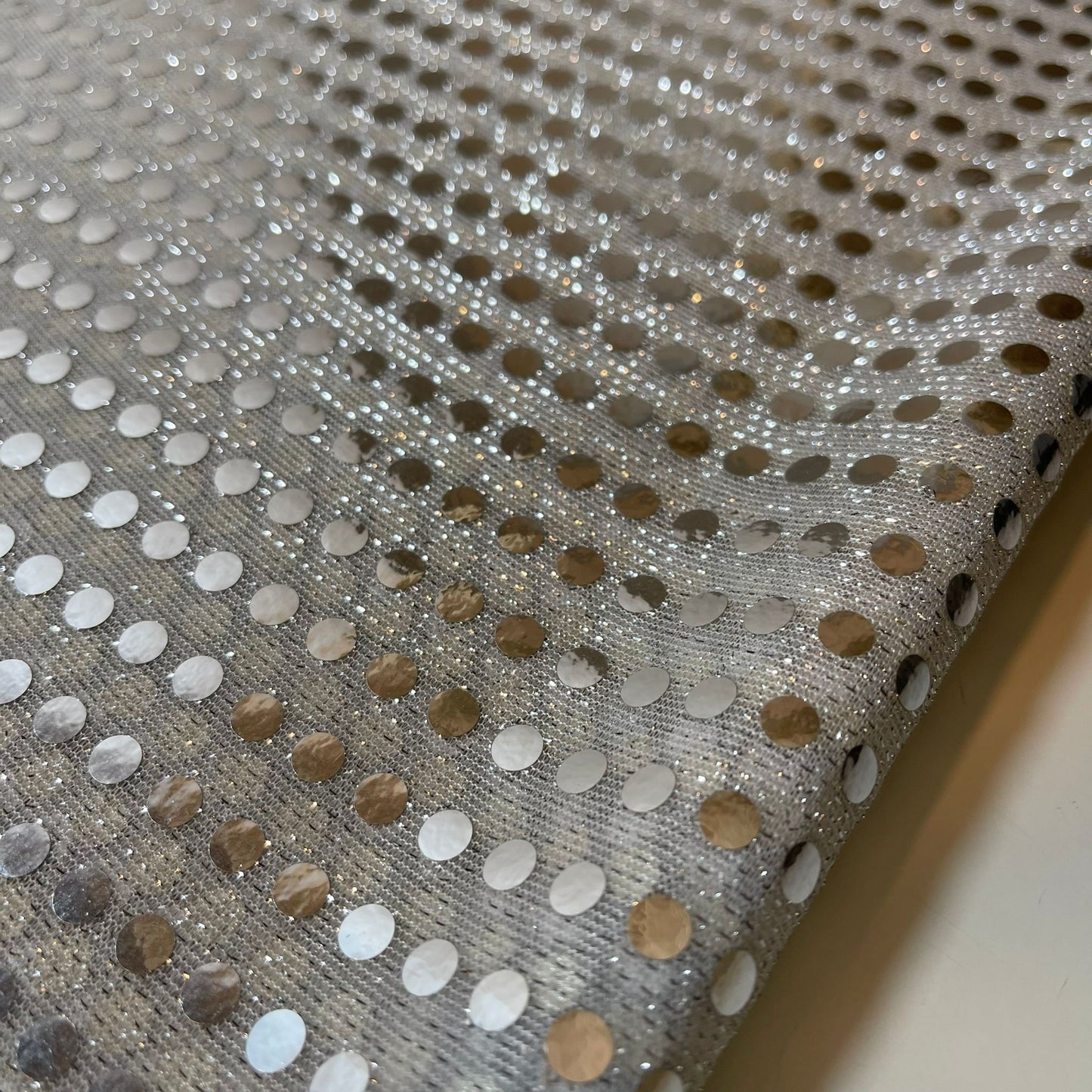 Silver Sequin Nylon Jersey Fabric – 44″ Wide Dress Craft Costume Decor Material By The Meter (Copy)