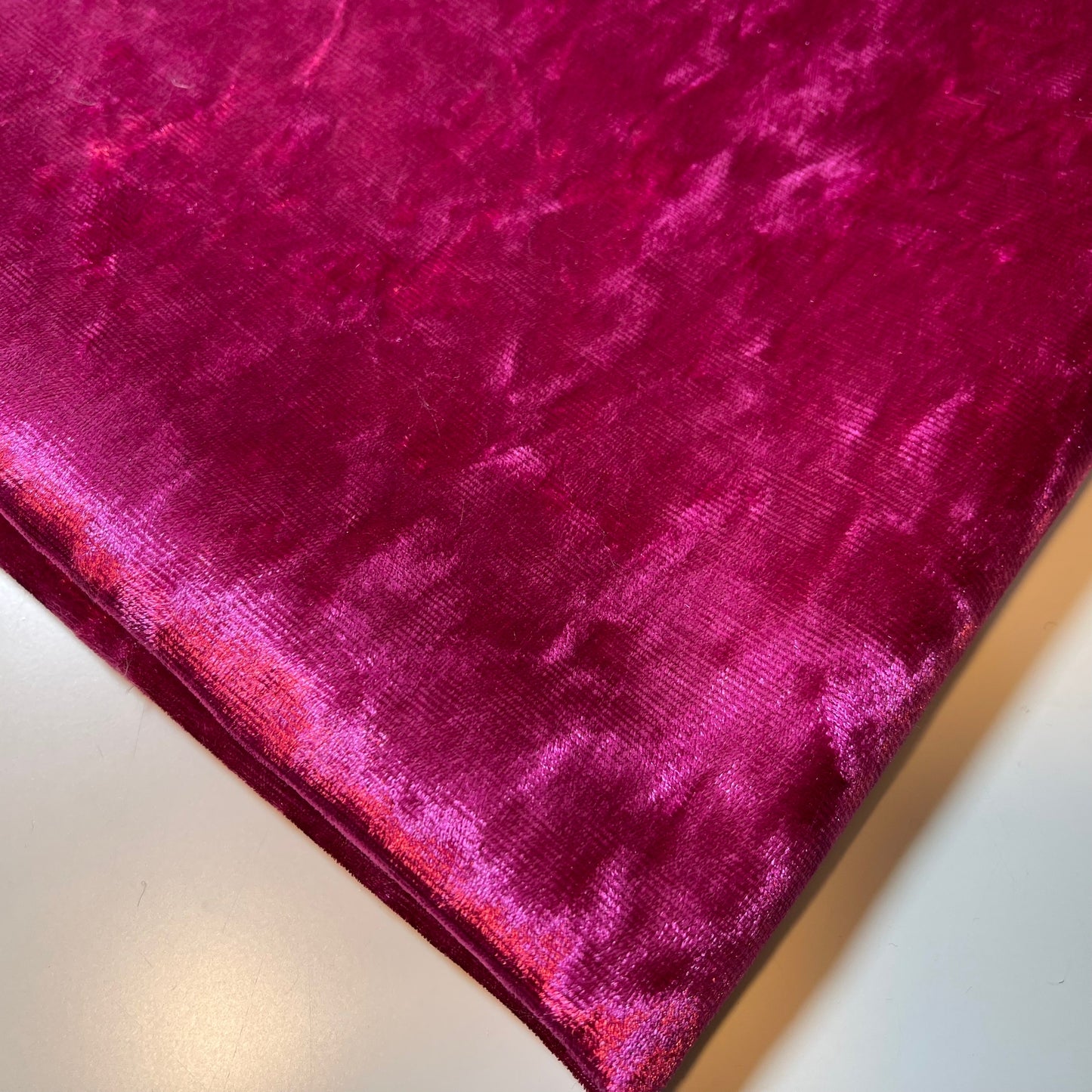 Cerise Crush Velvet Linen Fabric Upholstery Craft Cushion Soft Furnishing Material 58" Wide By The Meter