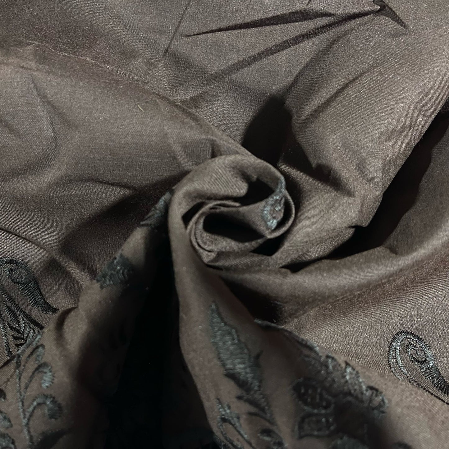 Brown Cotton Floral Embroidery Fabric Lace Broderie Anglaise Dress Craft Material 44" By the Meter