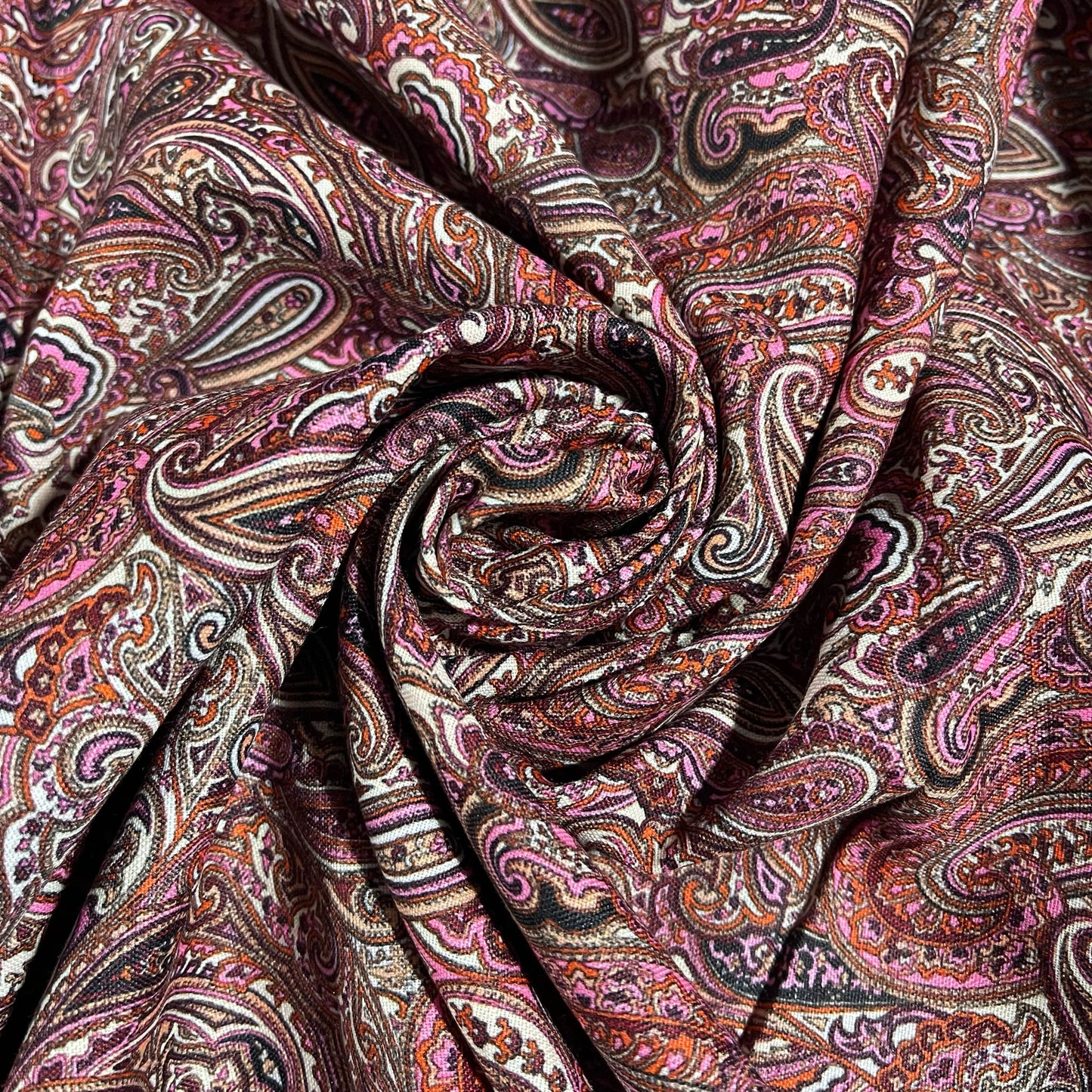Multi Paisley Floral Blossom Cotton Poplin Fabric 58" Wide Dress Costume Craft Material by the Meter