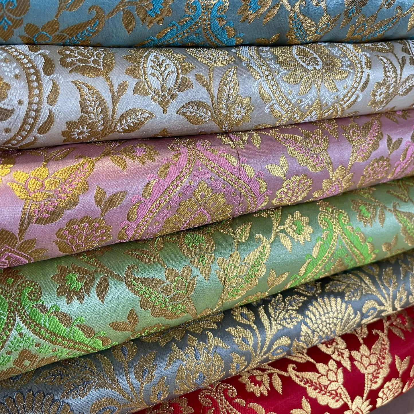 Metallic Floral Weave Brocade Material Dress Craft Costume Fabric 44" Wide By The Meter