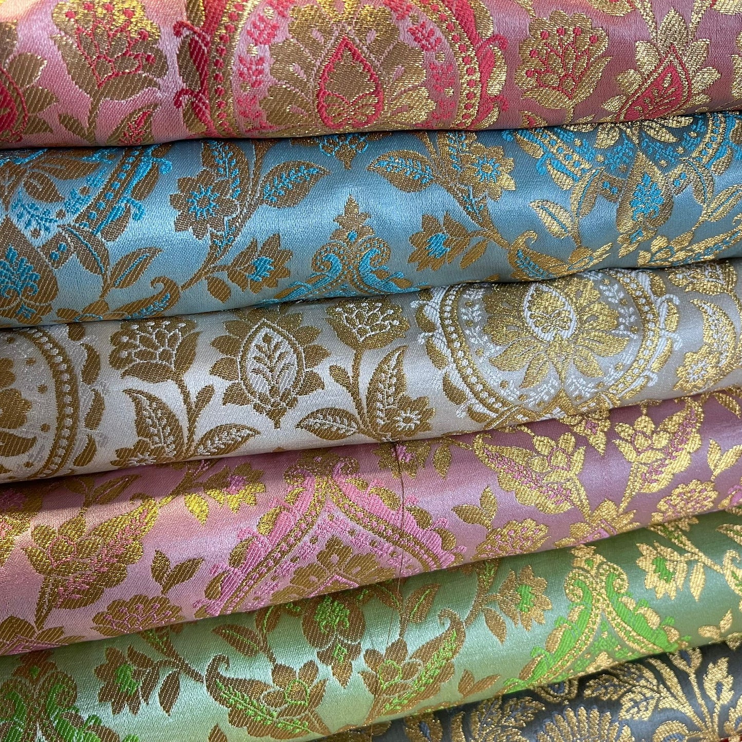 Metallic Floral Weave Brocade Material Dress Craft Costume Fabric 44" Wide By The Meter