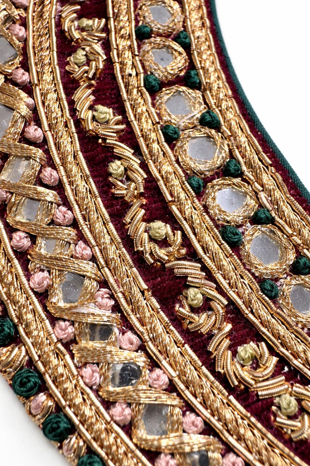 Emerald Green & Maroon Designer Lehenga Choli with Embroidered Blouse & Net Dupatta Size 38– Indian Wedding Party Wear UK