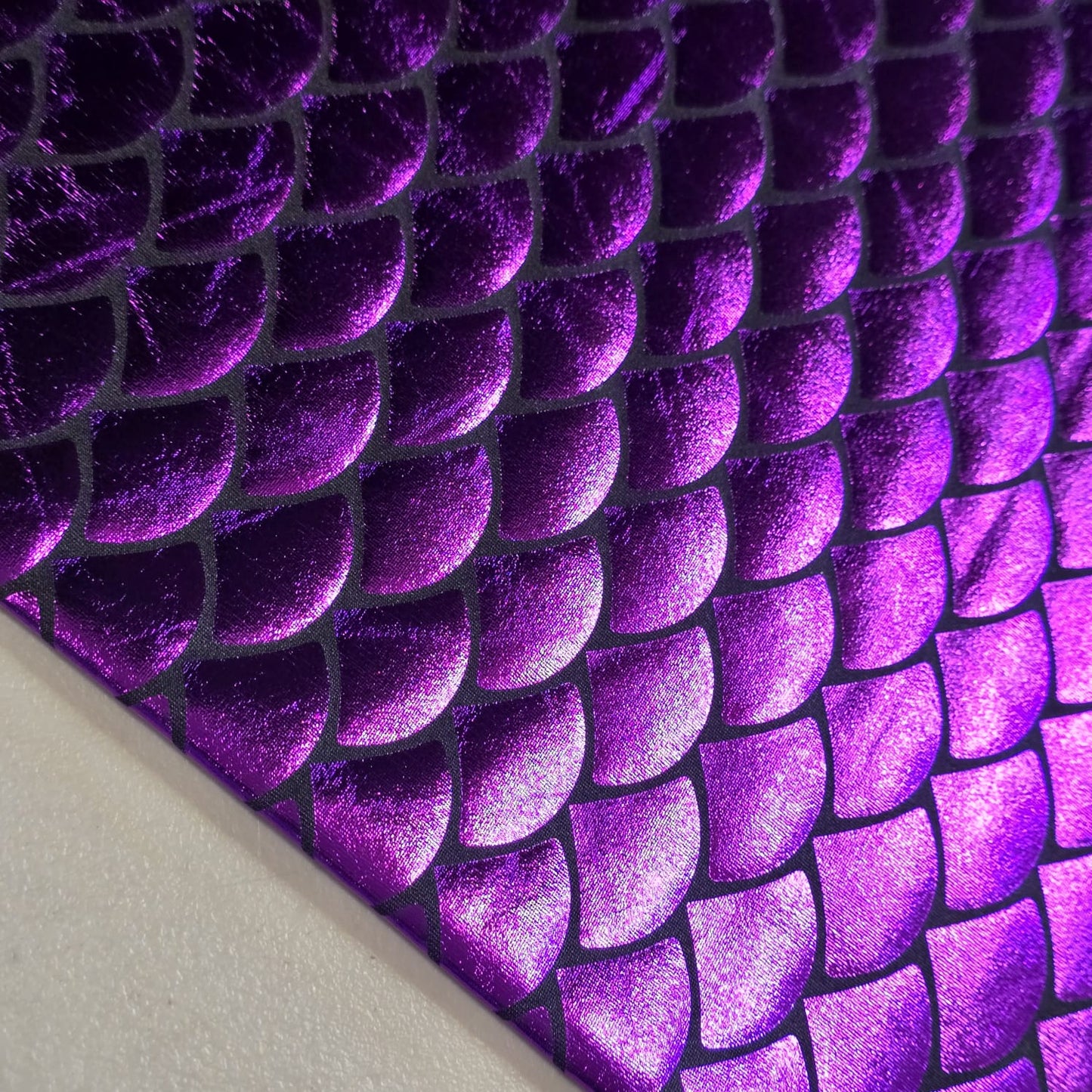 Purple Metallic Mermaid Scale ITY Stretch Foil Reptile Snake Skin Dance Costume Fabric 58" By The Meter