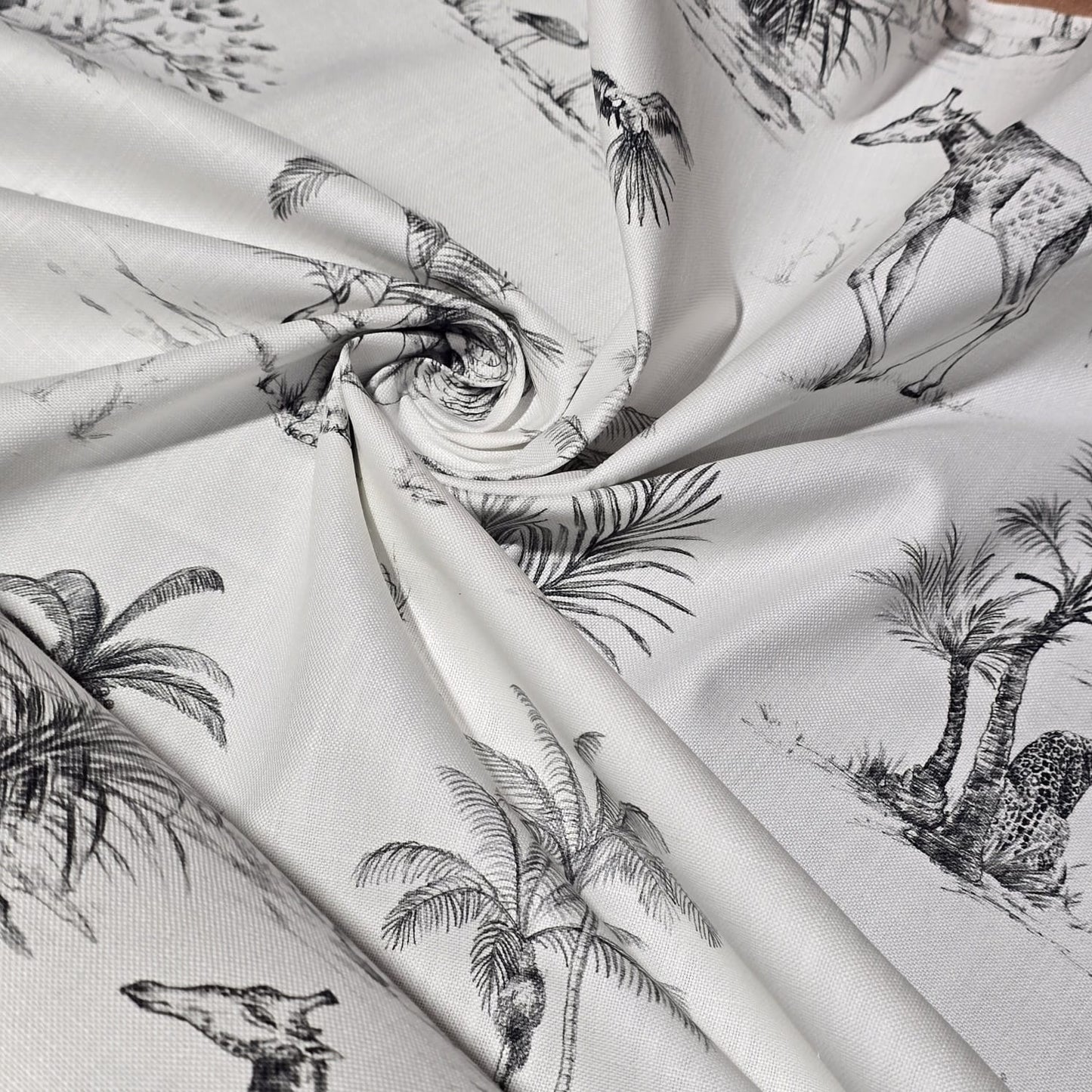 Slate Safari Panama Fabric and Cushion Panel Linen Look Farm Home Decor Material 58" Meter