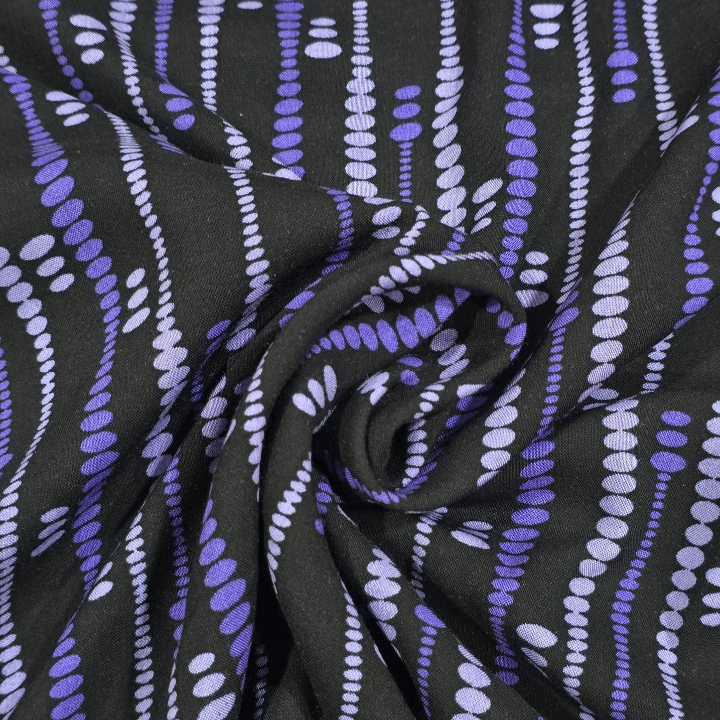 Purple Abstract Viscose Challis Print Fabric By The Meter – Soft Lightweight Geometric Fabric 58"