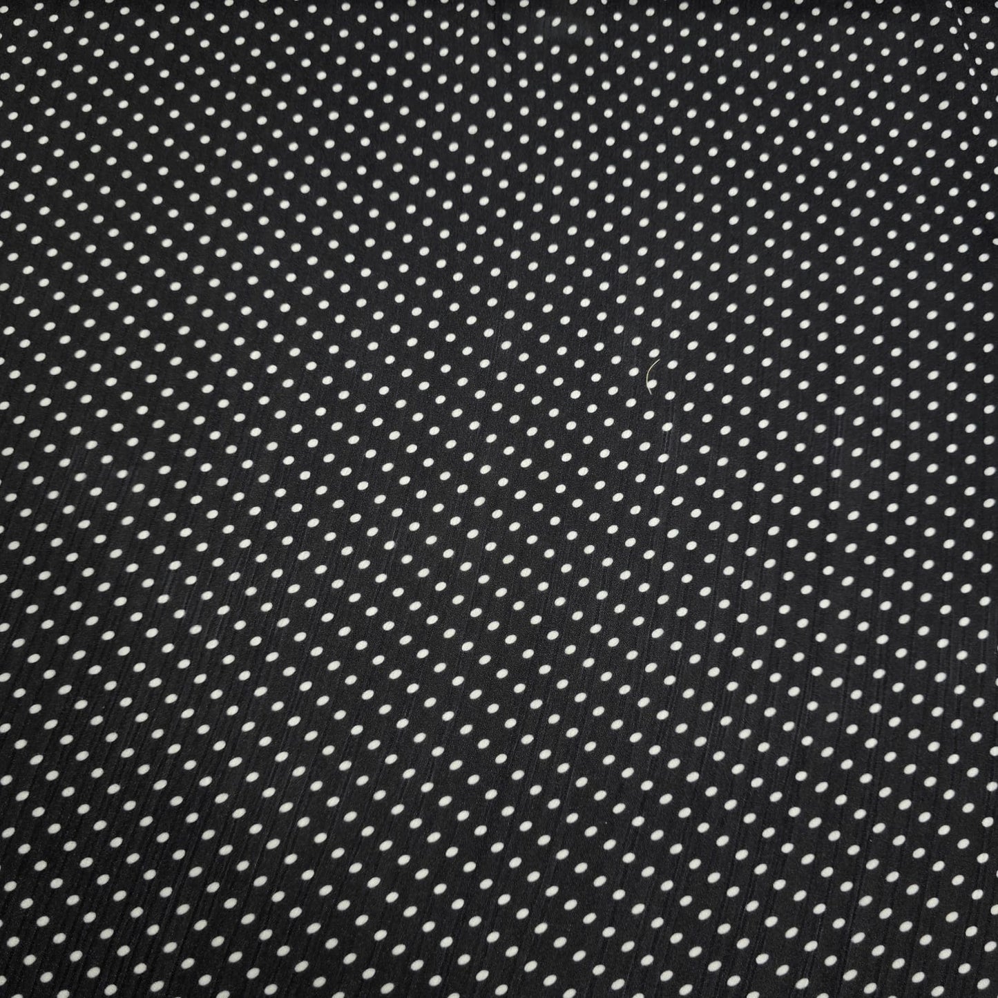 Black White Spot Print Pea Pin Polka Dot & Floral Yoryu Crinkle Satin Fabric – 58" Wide