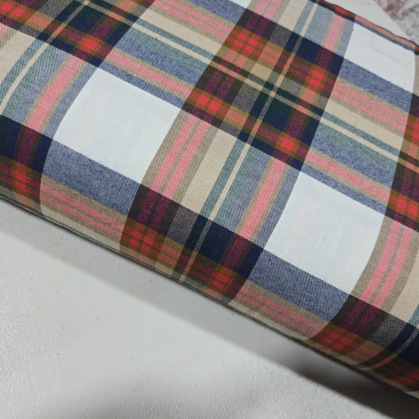 Sky Blue Pink Tartan Check Cotton Flannel Fabric Soft Brushed Plaid 58" By The Meter
