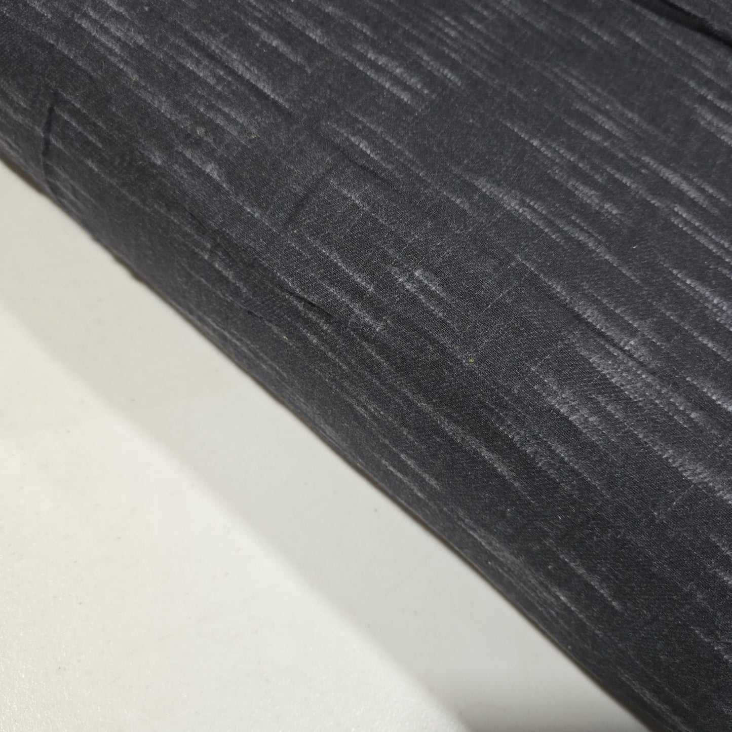 Black Brushed 100% Cotton Flannel Fabric Textured Melange Geometric Material 58" By The Meter