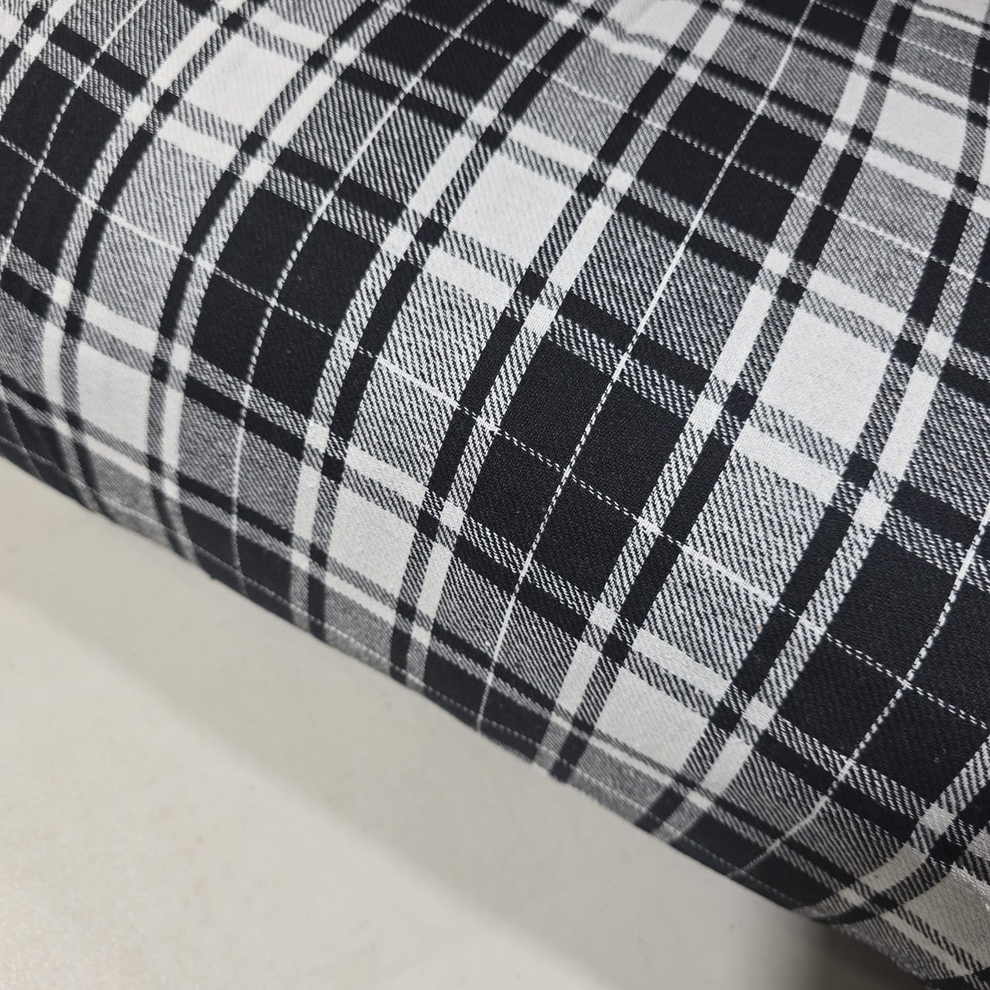 Monochrome Tartan Brushed Cotton Fabric 42" Wide Plaid Dress Craft Material By The Meter