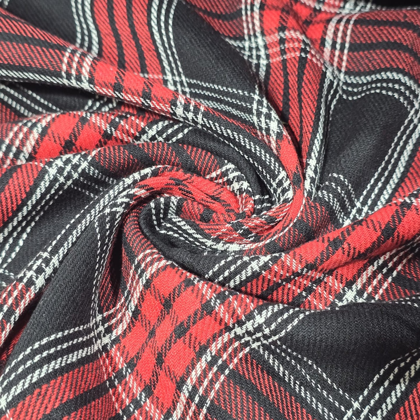 Highland Scarlet Tartan Brushed Cotton Fabric 42" Wide Plaid Dress Craft Material By The Meter