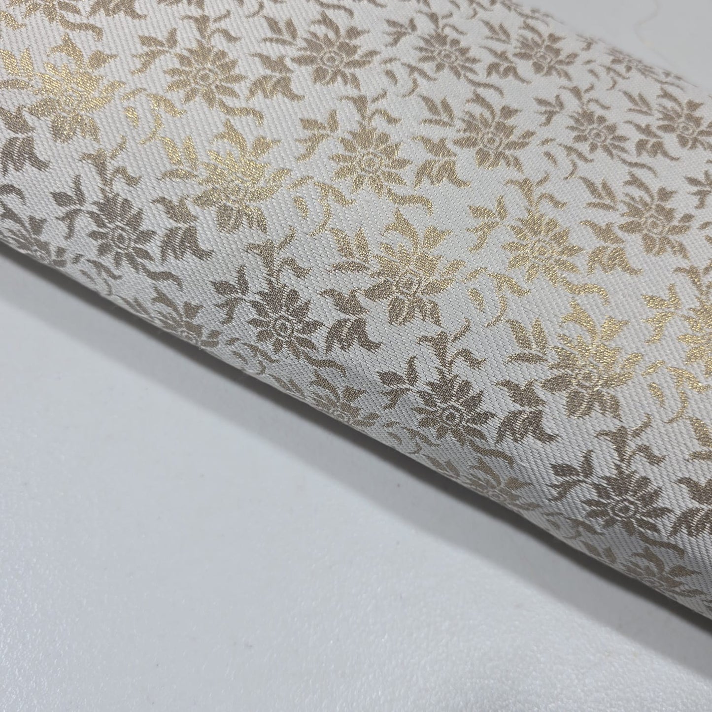 Ornamentaler Paisley Gold Metallic Druck Indischer Banarasi Brokat Stoff Meterware