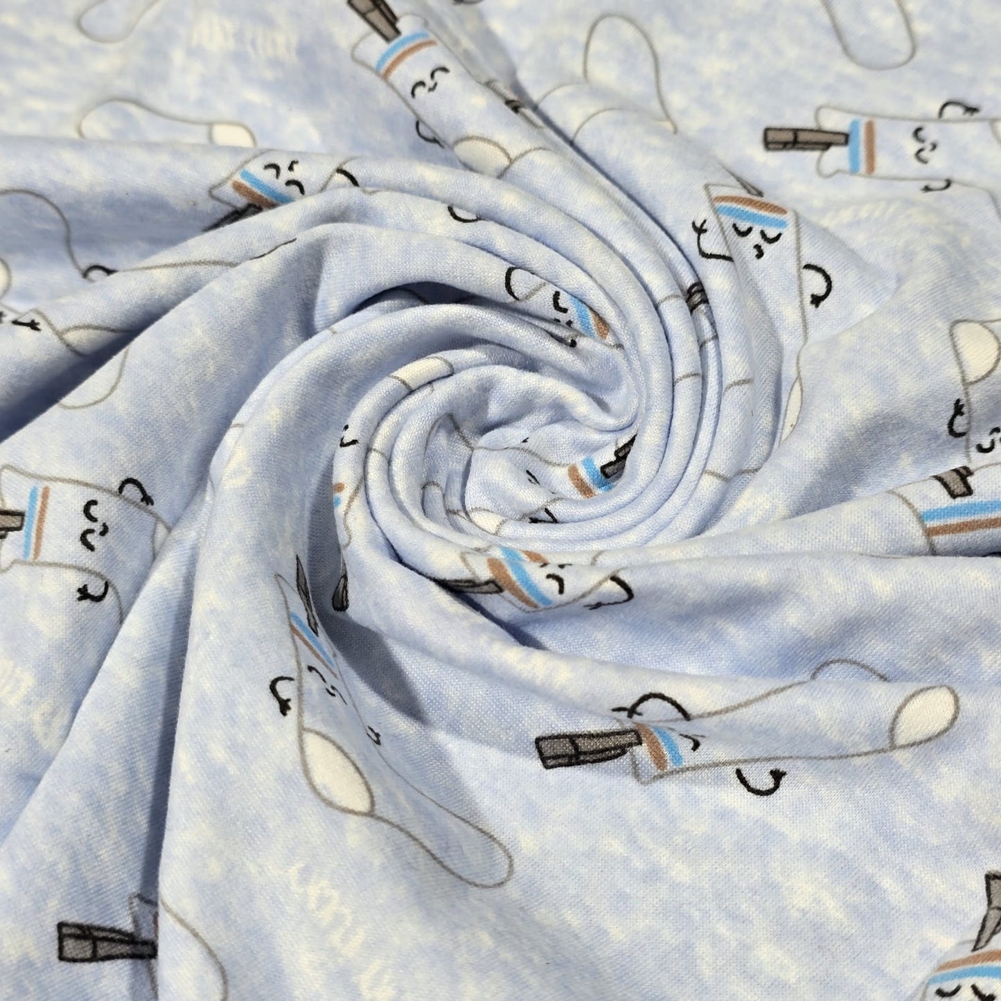 Deadstock Cute Socks Viscose Jersey Fabric Stretch 58" Novelty Print By Meter