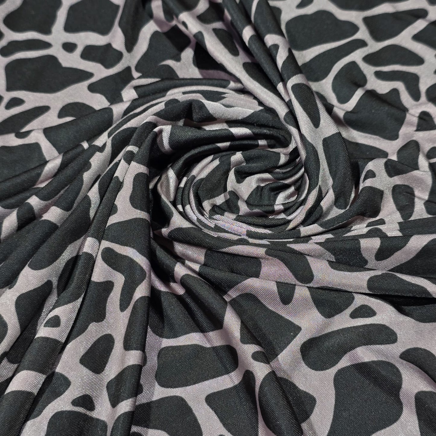 Grey Giraffe Print ITY Stretch Fabric 58" Jersey Fabric By The Metre