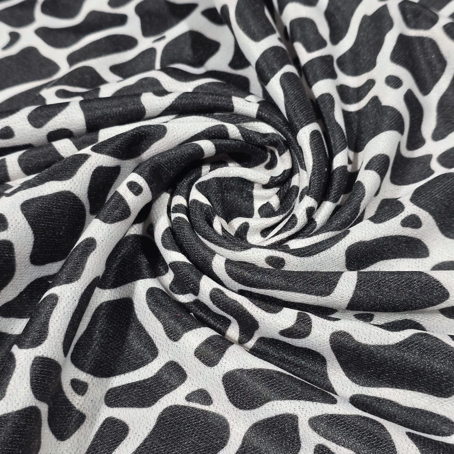 Black & White Animal Print Polyester Jersey Fabric – 58" Wide Stretch Dressmaking Fabric Sold By The Metre