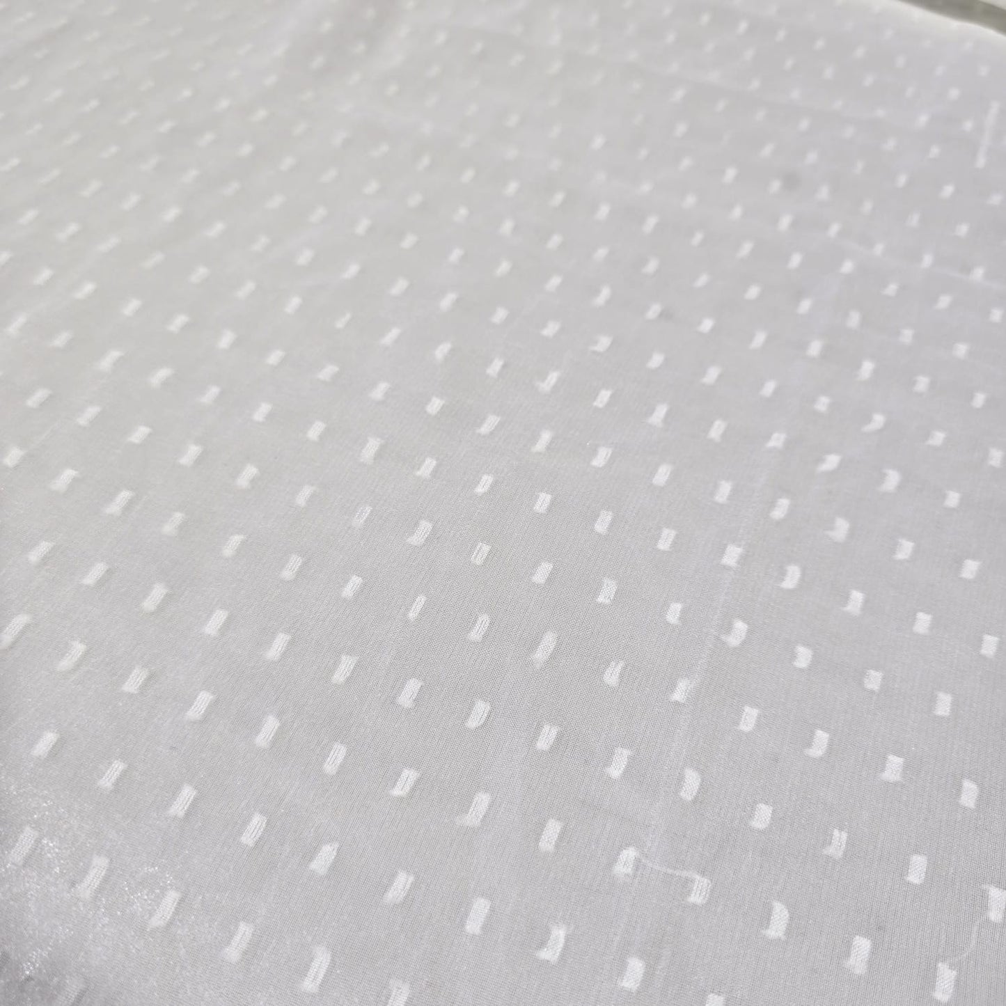 Ivory Dobby Chiffon Fabric – Lightweight Sheer Dress Fabric | 44" Wide | Sold by the Meter