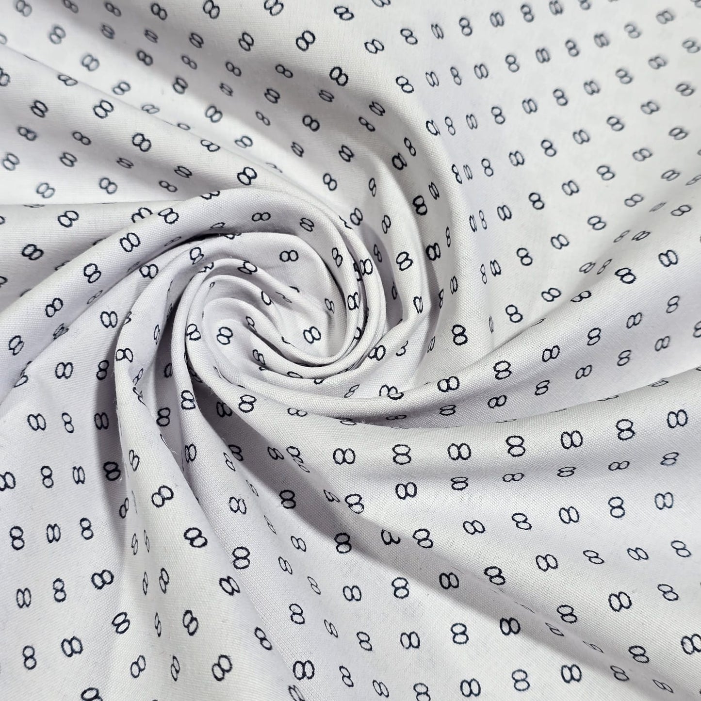 White & Black Geometric Cotton Poplin Fabric – 58" Wide Printed Craft, Dress & Quilting Fabric | 100% Cotton | Sold by the Metre