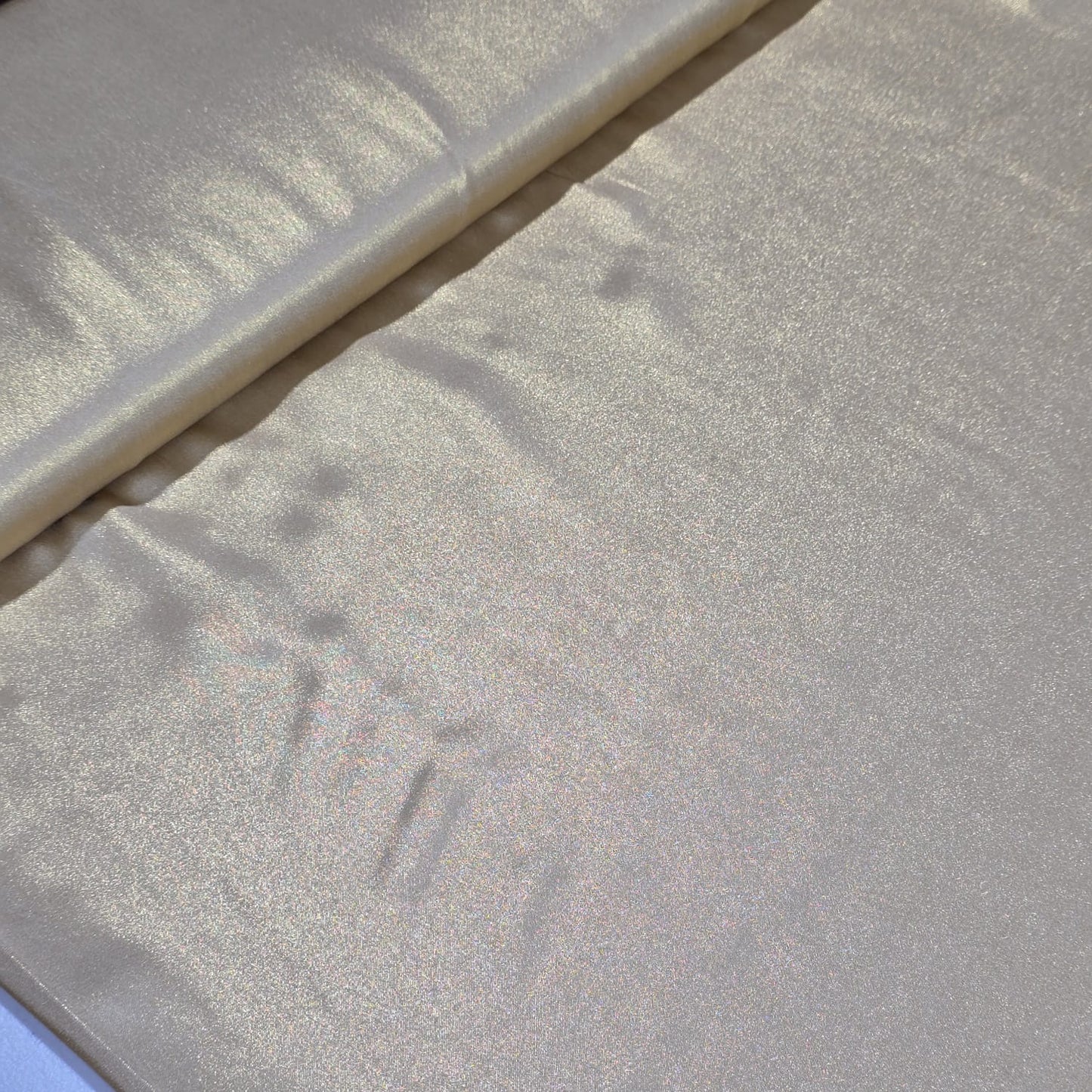 Light Gold Shimmer Chiffon Fabric 44" Wide Sheer Wedding Dress By Metre UK
