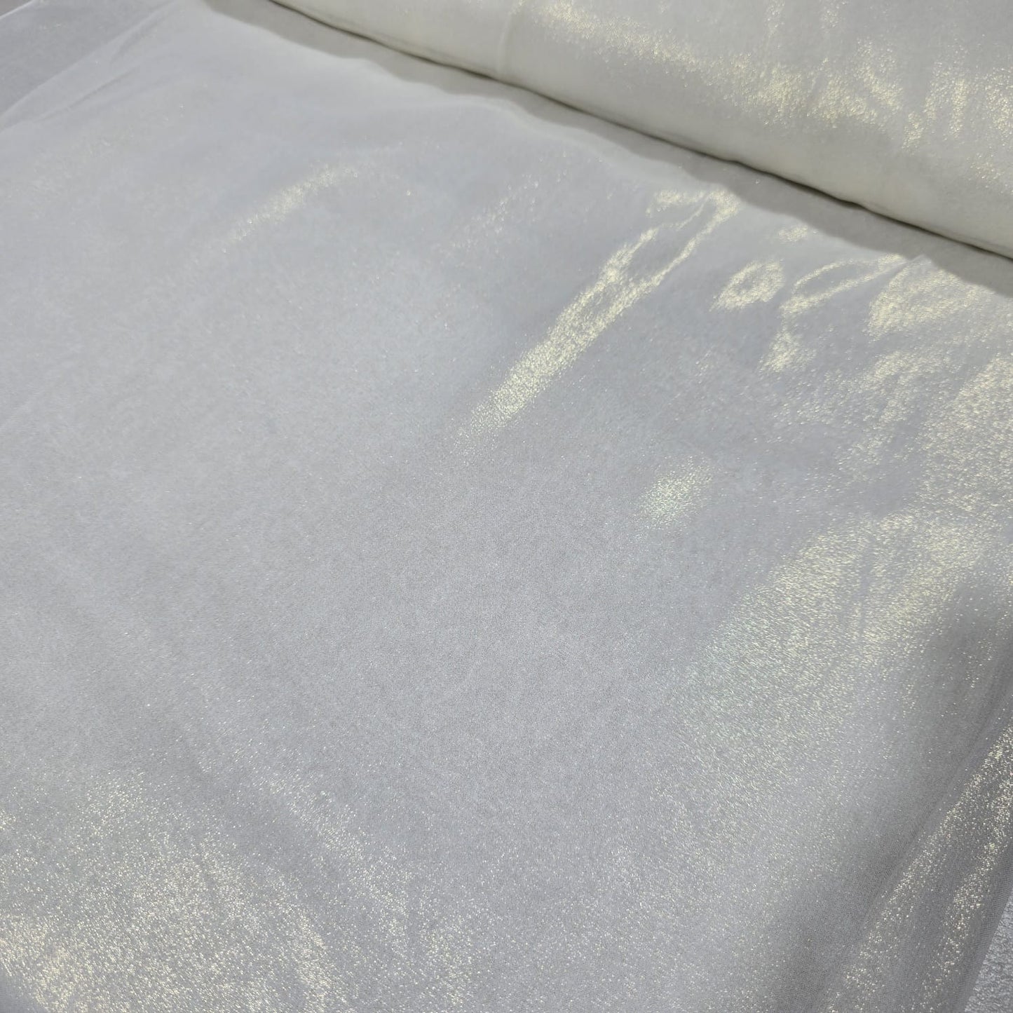 Ivory / White Shimmer Chiffon Fabric 44" Wide Sheer Bridal Wedding By Metre