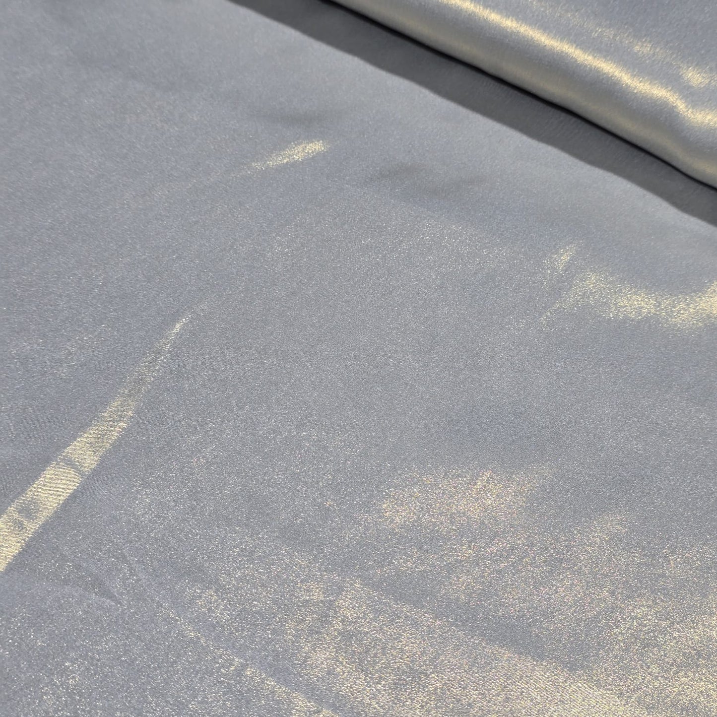 Silver Shimmer Chiffon Fabric – Lightweight Sparkle Dress Fabric by the Metre