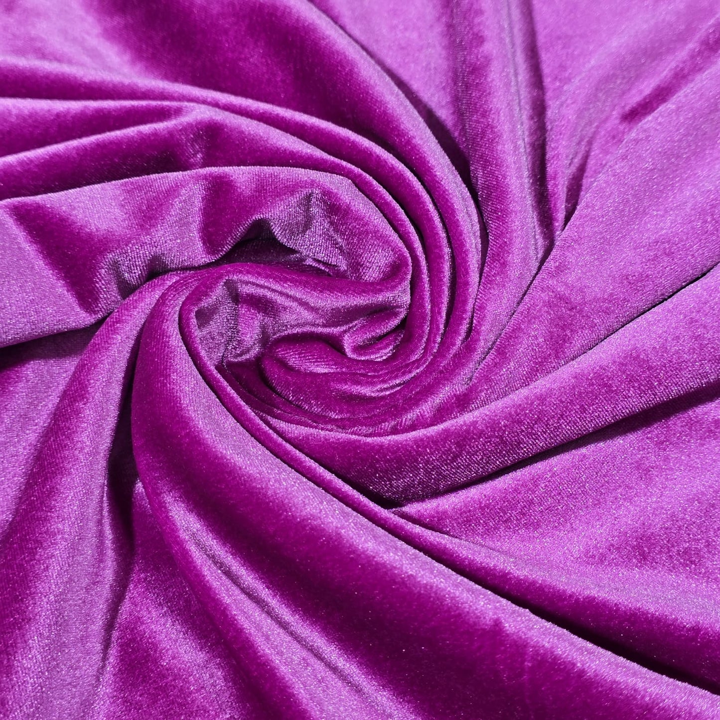 Berry Purple Plain Velour 2 Way Stretch Fabric 58" Wide | Sold by the Meter