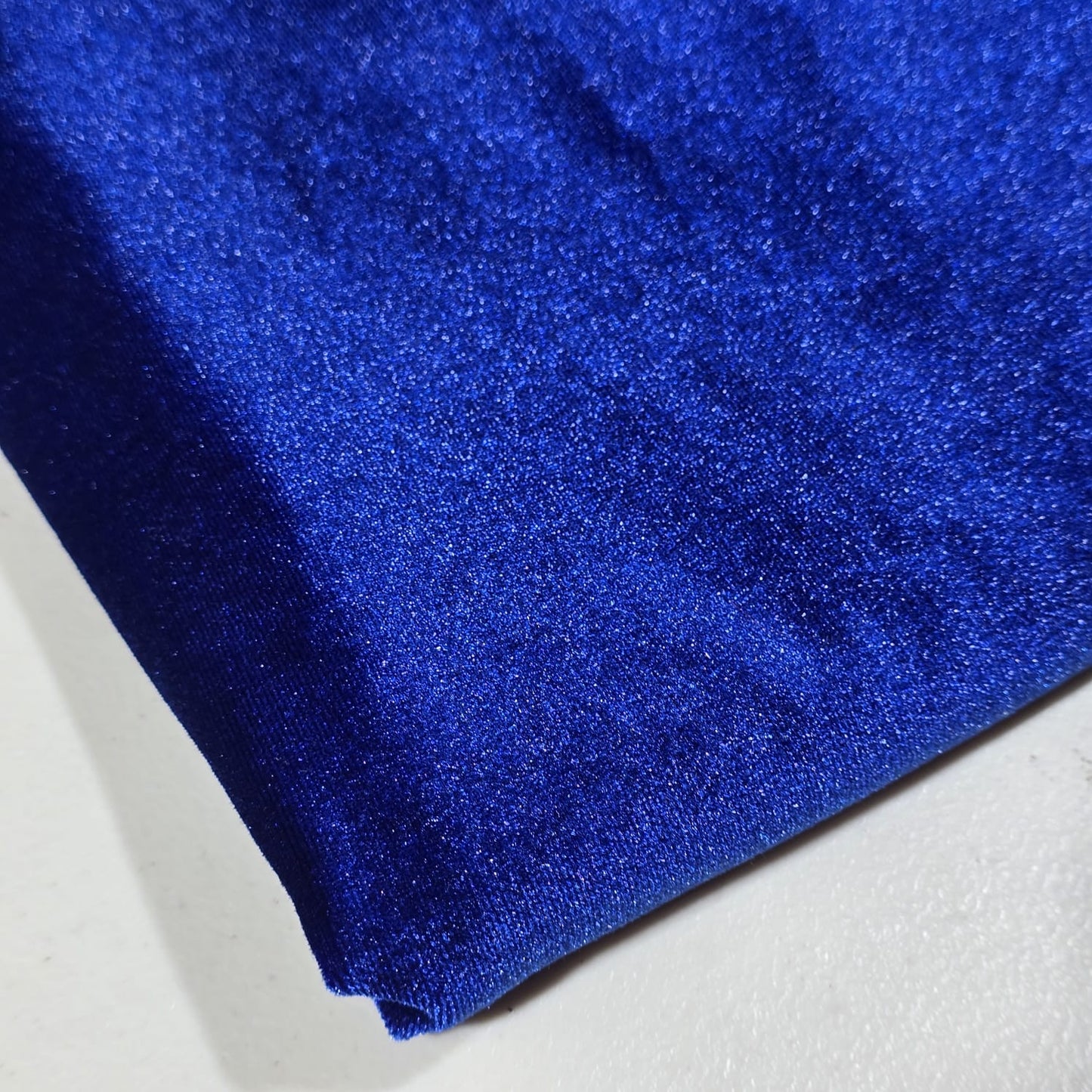 Royal Blue Plain Velour 2 Way Stretch Fabric 58" Wide | Sold by the Meter
