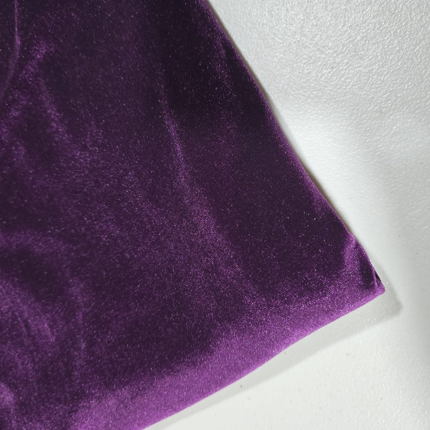 Deep Purple Plain Velour 2 Way Stretch Fabric 58" Wide | Sold by the Meter