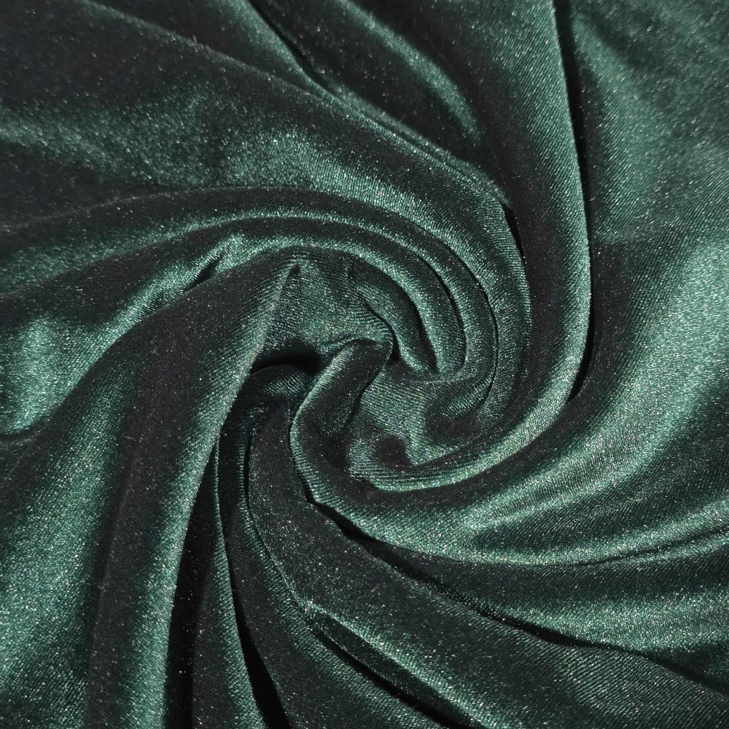 Emerald Green Plain Velour 2 Way Stretch Fabric 58" Wide | Sold by the Meter