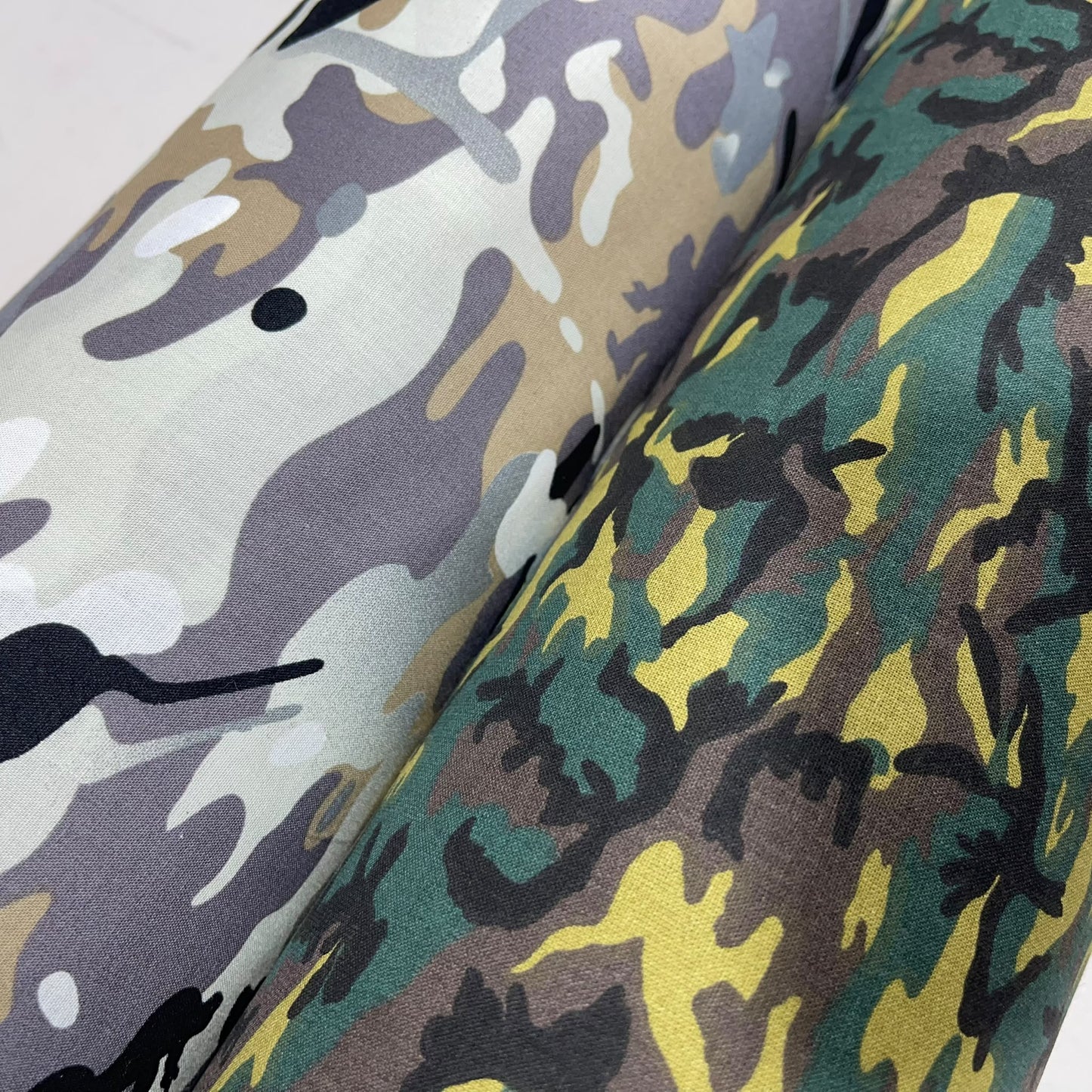 Grey Camo 100% Cotton Poplin Army Camouflage Print Dress Craft Fabric 58" Wide By The Meter