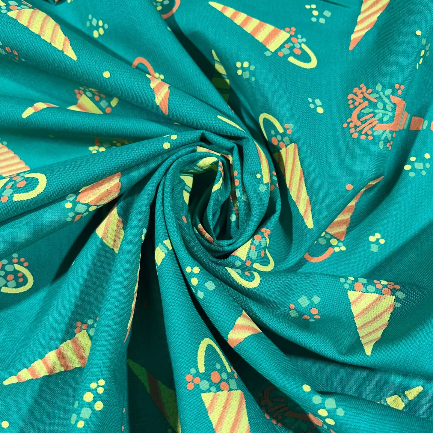 Sea Green Celebration 100% Cotton Quilting Dress Craft Costume Fabric 58" Wide By The Meter