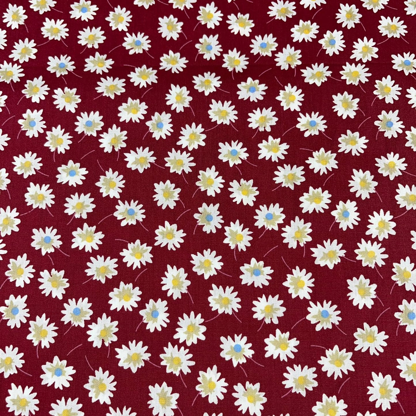 Red Daisy 100% Cotton Quilting Dress Craft Costume Fabric 58" Wide By The Meter