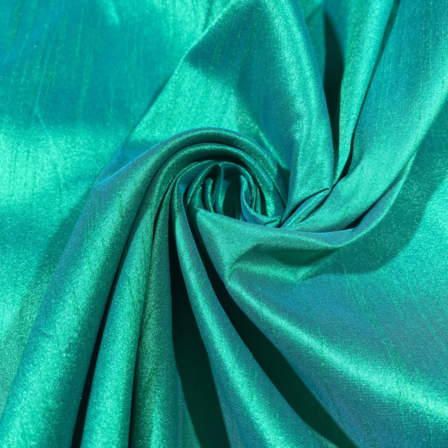 Jade Turquoise Raw Silk Faux Dupion 100% Polyester Upholstery Fabric Bridal Material 44" By The Meter