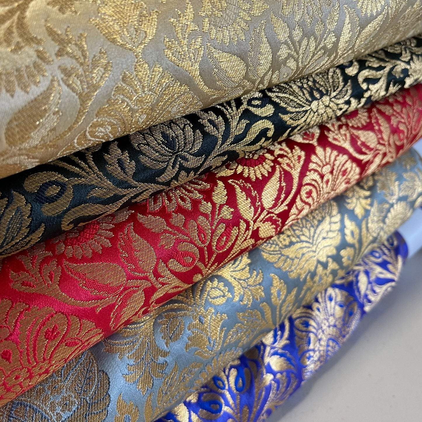 Damask Metallic Brocade Floral Fabric Dress Craft Costume Material 44" Wide By The Meter