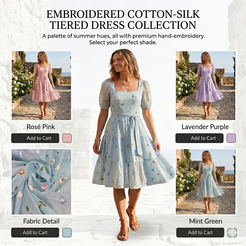Blush Pink Pastel Floral Embroidered Cotton Silk Fabric – Soft Lightweight Designer Dress Material 44" By The Meter