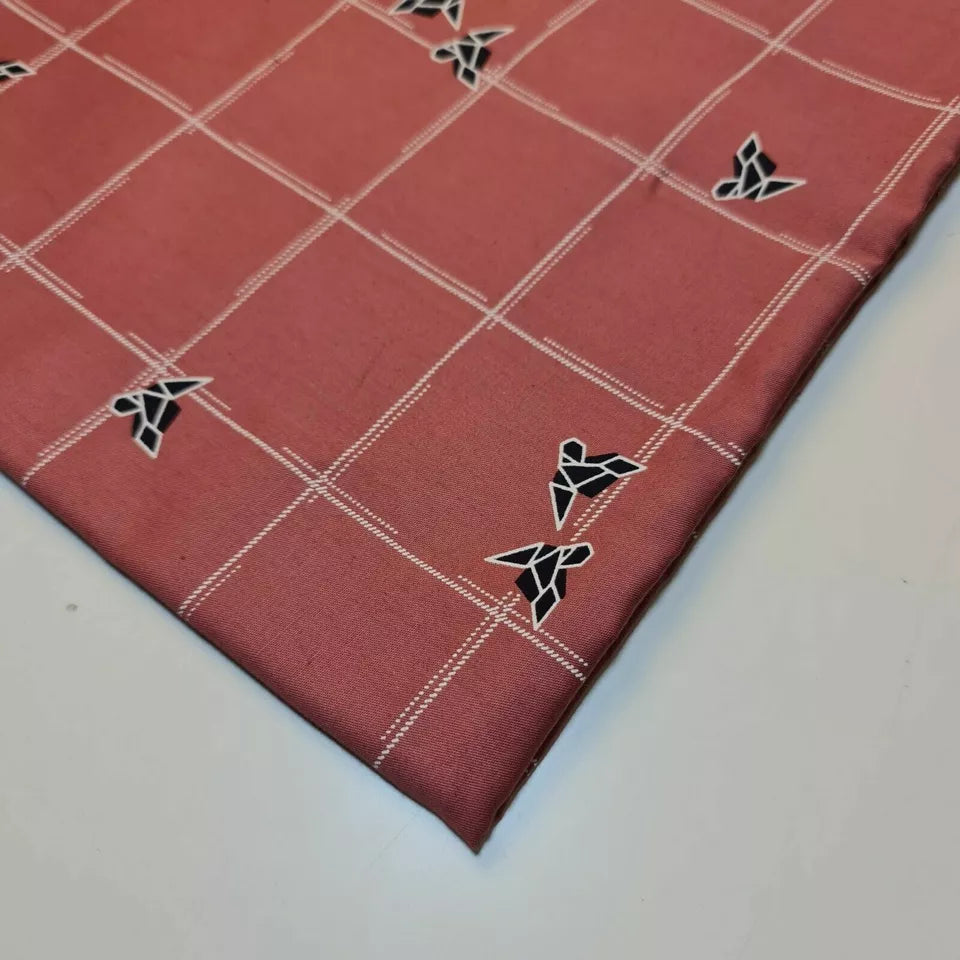 Winterrosa Karos, dicker 100% Baumwoll-Drillstoff, Arbeitskleidung, Kleider-Twill, Bastelstoff, 147,3 cm, Meterware