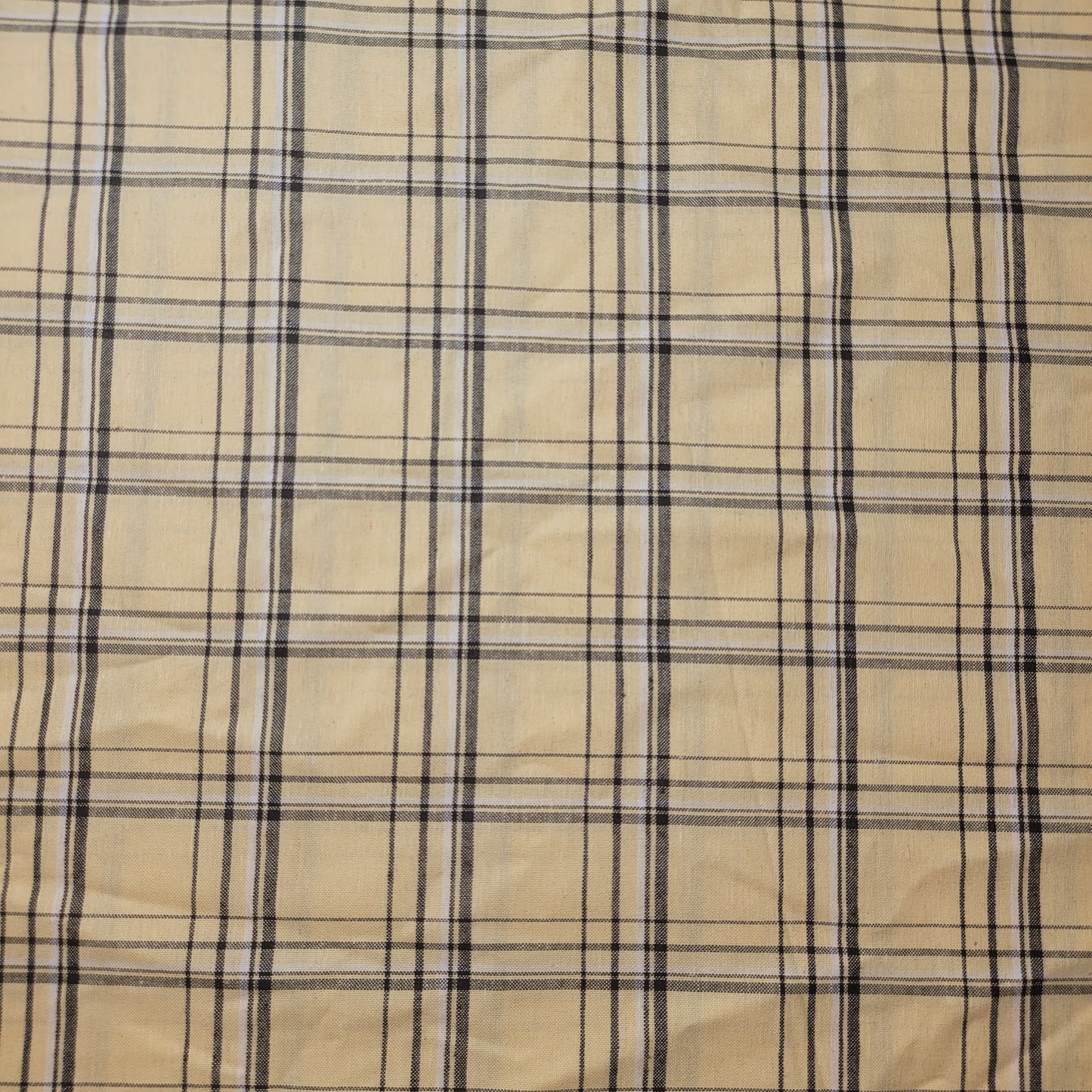 Gelbbraun, 100 % Baumwolle, Tartan, Karomuster, gestreift, Kleiderstoff, Bastel- und Quiltmaterial, 147,3 cm, Meterware